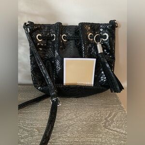 Michael Kors Black Snake Print Crossbody Bag